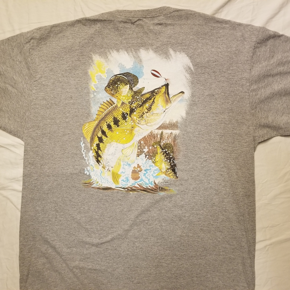Guy Harvey bass fish graphic t-shirt gret 2xl